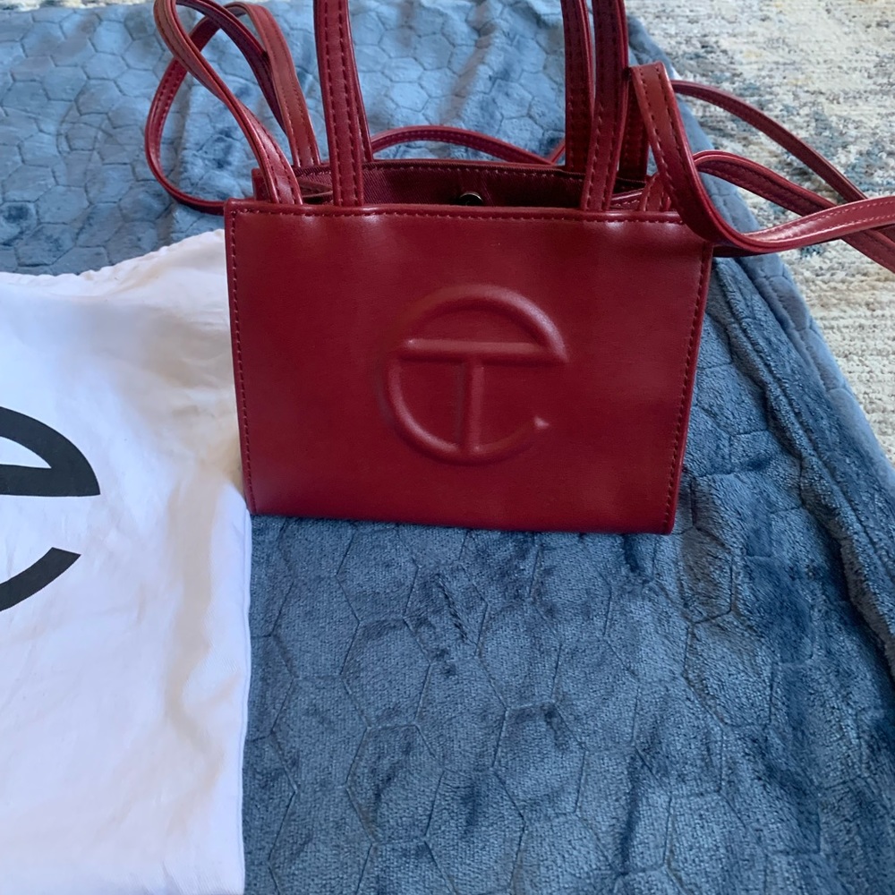 Telfar Burgundy Mini Shopping/Shoulder Bag